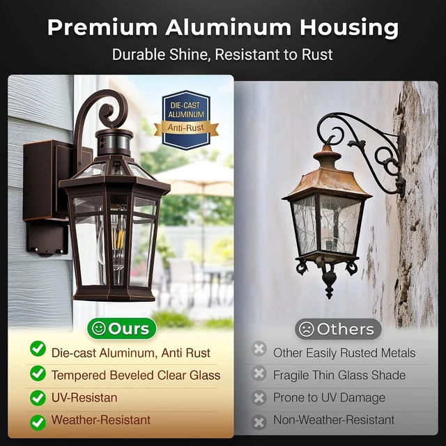 Alt view image 6 of 7 - Porch Light with Outlet, Bronze Outdoor Light Fixture with Outlet