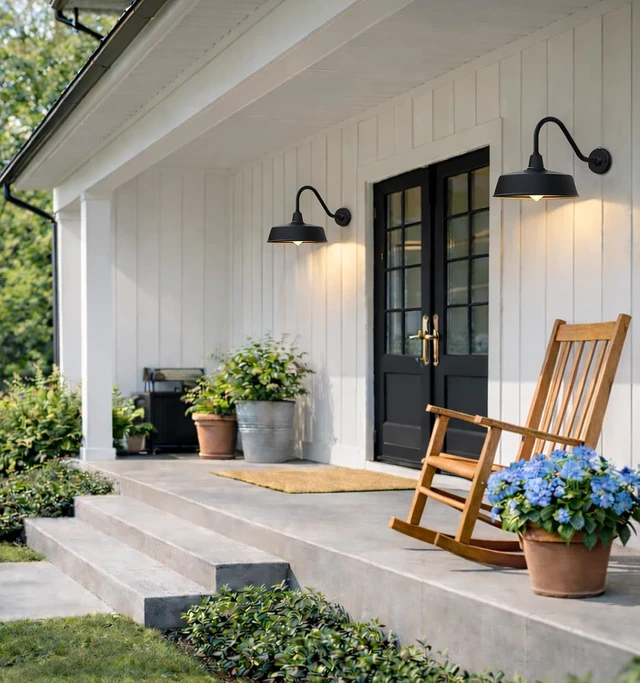 Alt view image 6 of 7 - 15" Large Classic Gooseneck Barn Light, Dusk to Dawn Wall Fixture