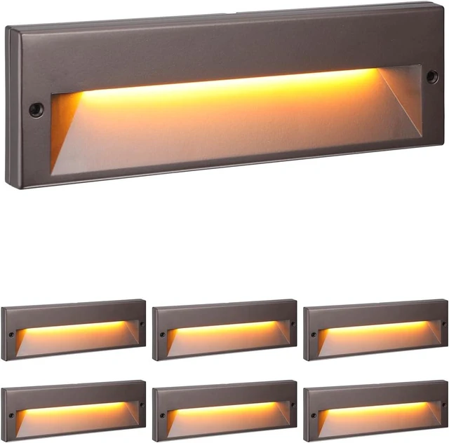 Main image of LEONLITE 6-Pack 10.6 Inch 5CCT Low Voltage LED Step Lights, Surface Mount