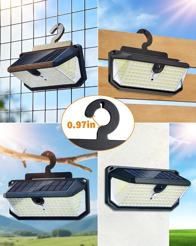 Alt view image 2 of 7 - LUHLEE Solar Motion Sensor Lights Outdoor with Hook, Remote 2 Pack
