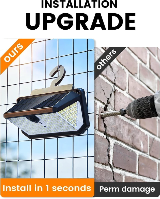 Alt view image 3 of 7 - LUHLEE Solar Motion Sensor Lights Outdoor with Hook, Remote 2 Pack