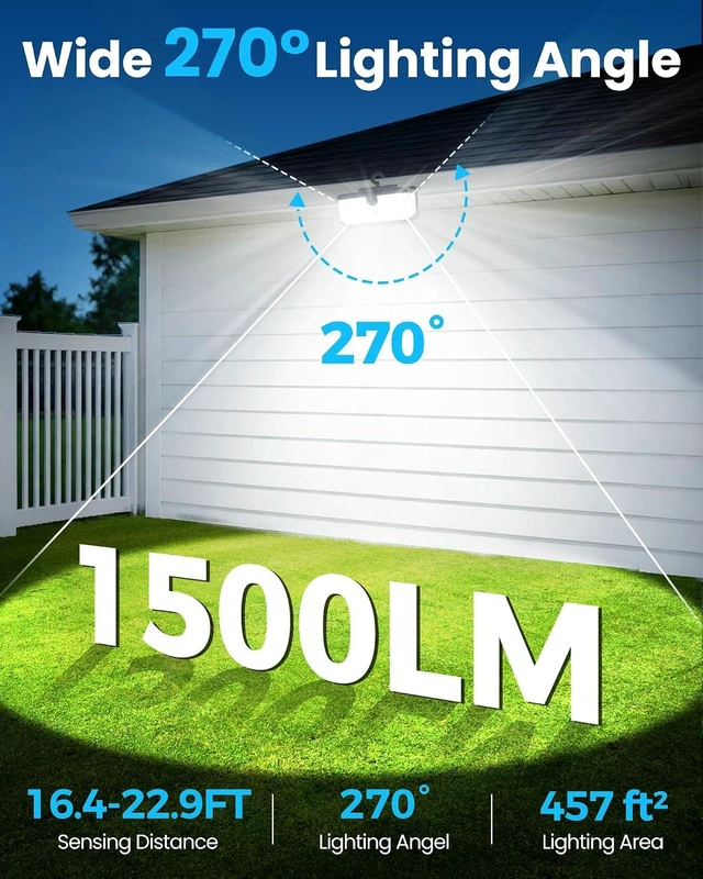 Alt view image 5 of 7 - LUHLEE Solar Motion Sensor Lights Outdoor with Hook, Remote 2 Pack