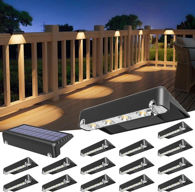 Main image of VOLISUN Solar Deck Lights Outdoor 16Pack, Warm White Solar Stair Lights