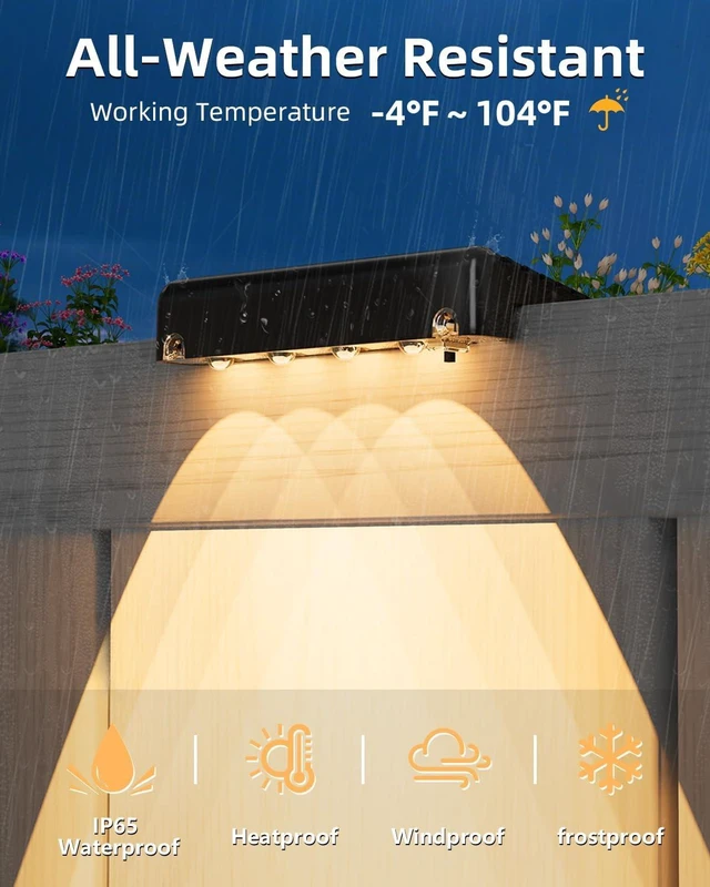 Alt view image 3 of 7 - VOLISUN Solar Deck Lights Outdoor 16Pack, Warm White Solar Stair Lights