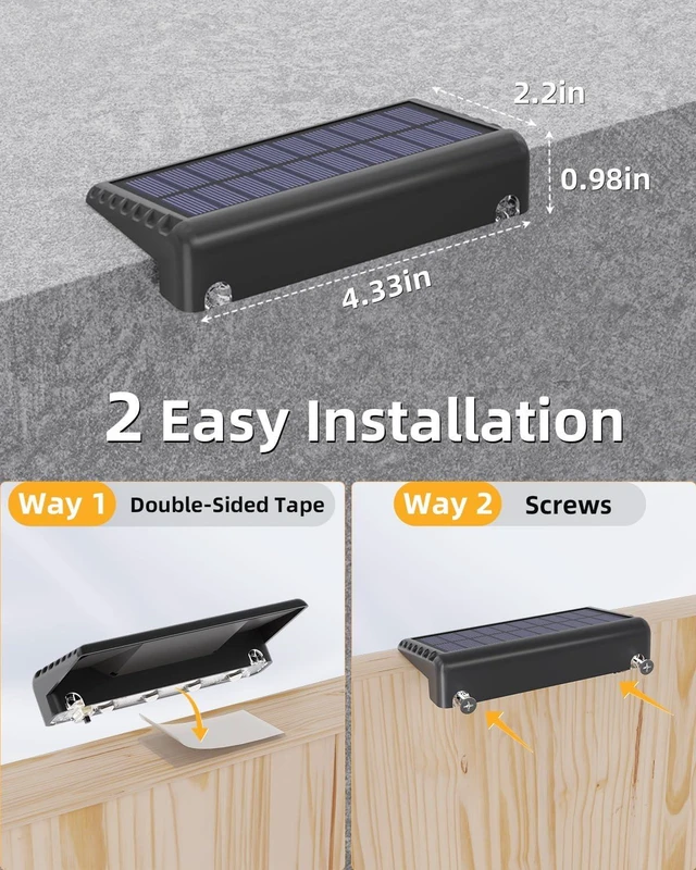 Alt view image 5 of 7 - VOLISUN Solar Deck Lights Outdoor 16Pack, Warm White Solar Stair Lights