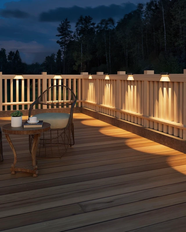 Alt view image 6 of 7 - VOLISUN Solar Deck Lights Outdoor 16Pack, Warm White Solar Stair Lights