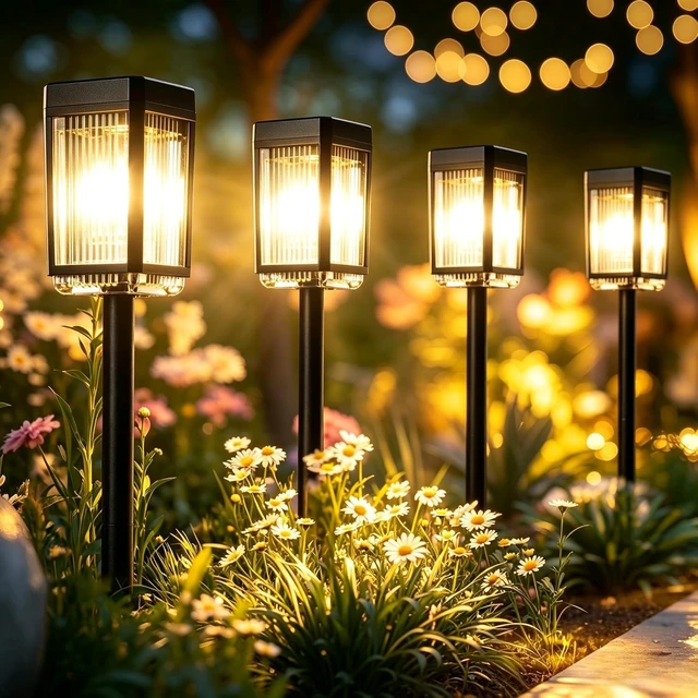 Main image of 10-40 LM Solar Pathway Lights 3 Brightness Modes 8 Pack