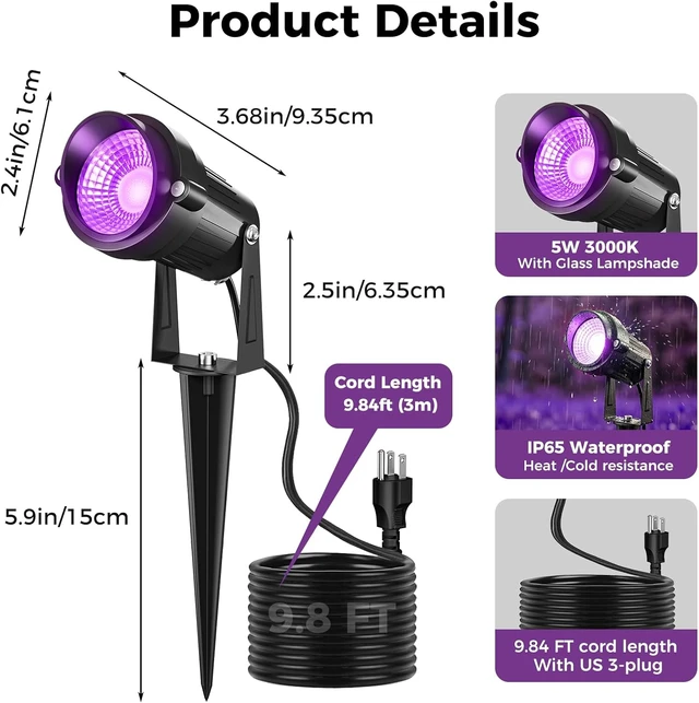 Alt view image 4 of 6 - nipify 5W Outdoor Spot Lights, Halloween Spotlights Landscape Spotlights