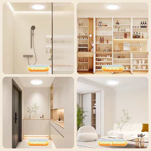 Alt view image 7 of 7 - 2Pack Rechargeable Magnetic Ceiling Light/Shower Light with Remote