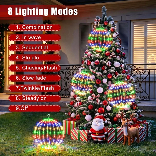 Alt view image 2 of 7 - iBaycon 2 Pack Christmas Sphere Lights 11.8 in Battery Operated, Multicolor