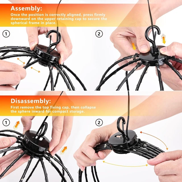 Alt view image 4 of 7 - iBaycon 2 Pack Christmas Sphere Lights 11.8 in Battery Operated, Multicolor