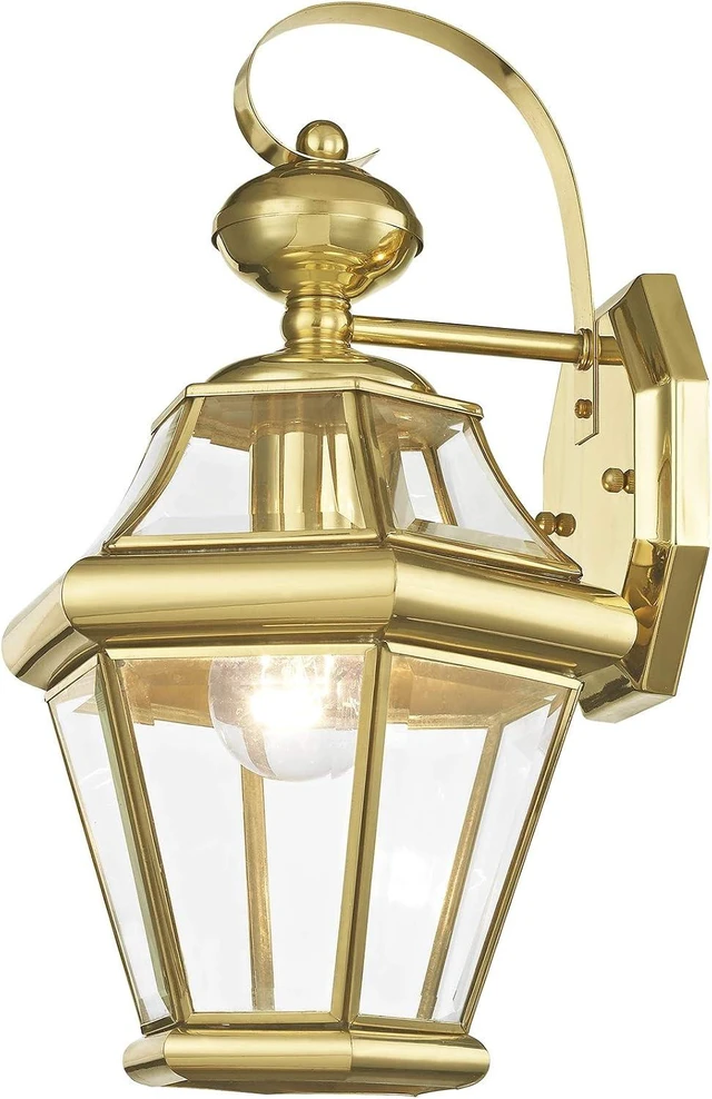 Main image of Livex Lighting 2161-02 Outdoor Wall Lantern, Polished Brass