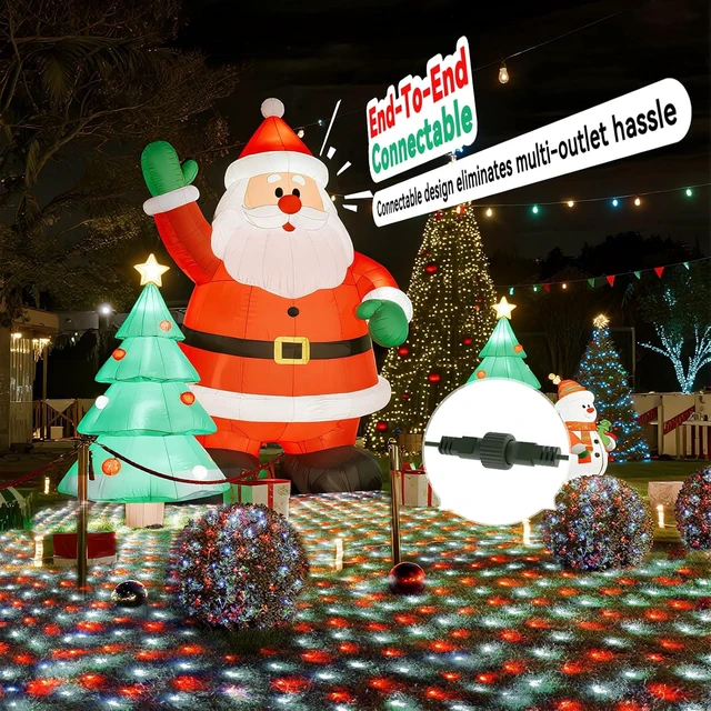 Alt view image 3 of 7 - LitHome 21FT x 5FT Christmas Net Lights Outdoor Waterproof Connectable
