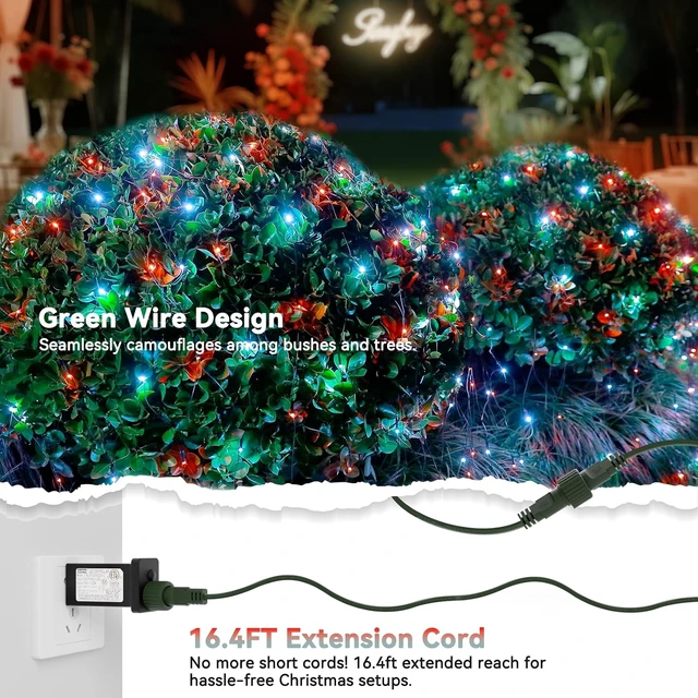 Alt view image 5 of 7 - LitHome 21FT x 5FT Christmas Net Lights Outdoor Waterproof Connectable
