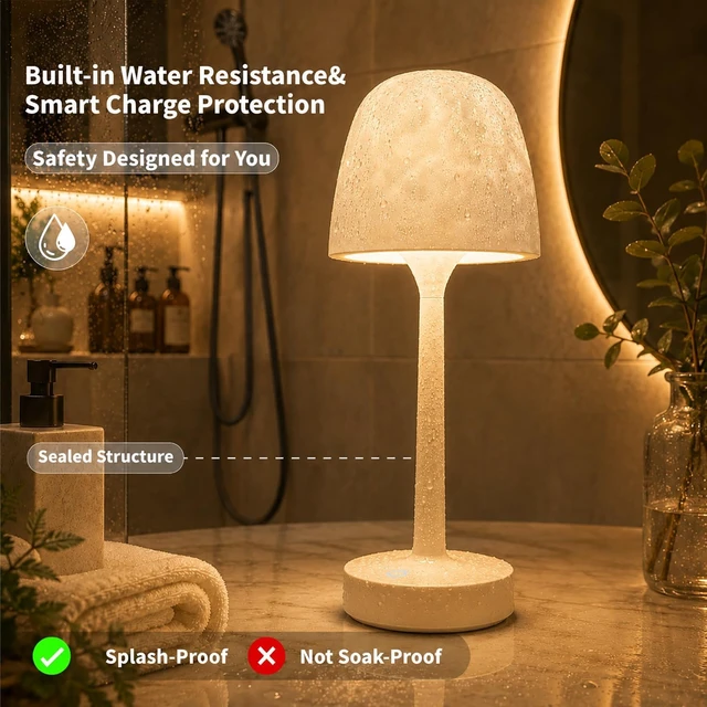 Alt view image 2 of 7 - 2-Pack Shower Lamp Waterproof Ocean Wave Projection Outdoor Table Lamps