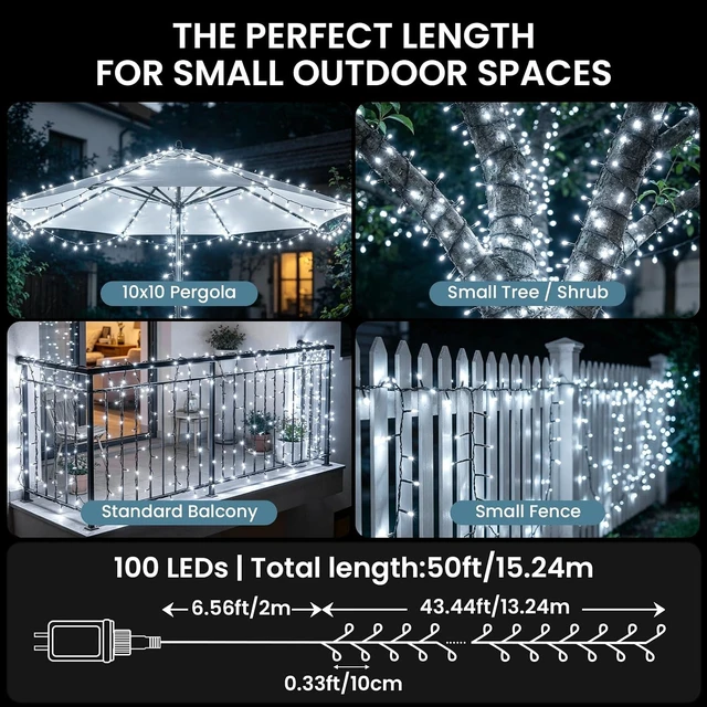Alt view image 2 of 7 - Dailyart Solar String Lights Outdoor with 8 Lighting Modes 200 LED 82 FT
