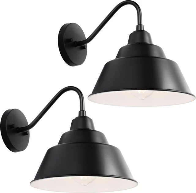 Main image of 10'' Outdoor Gooseneck Barn Light Fixtures, Farmhouse Outside Wall Sconces