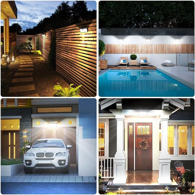 Alt view image 6 of 6 - Solar Lights Outdoor with Motion Sensor, 6 Pack, 418 LED, 3 Lighting Modes