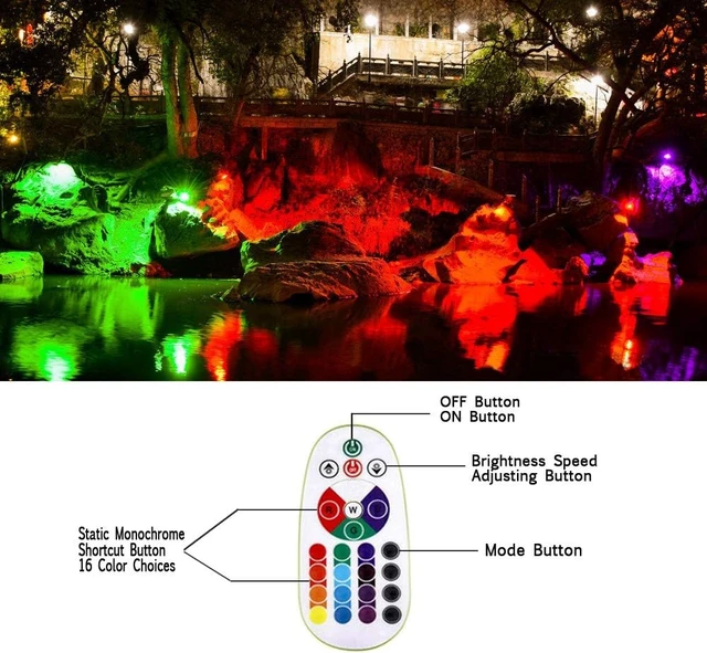 Alt view image 6 of 7 - 10W Low Voltage Landscape Lighting RGB Color Changing LED Landscape Lights Remote Control Waterproof Garden Patio Spotlight Decorative Lamp for Outdoor Indoor(8 Pack/NO Plug)