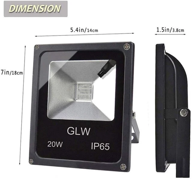 Alt view image 5 of 6 - 20W RGB LED Flood Lights Color Changing Floodlight with Remote Control IP65 Waterproof Outdoor Landscape Lighting 16 Colors 4 Mode Dimmable Wall Washer Light for Garden,Yard and More(4 Pack)