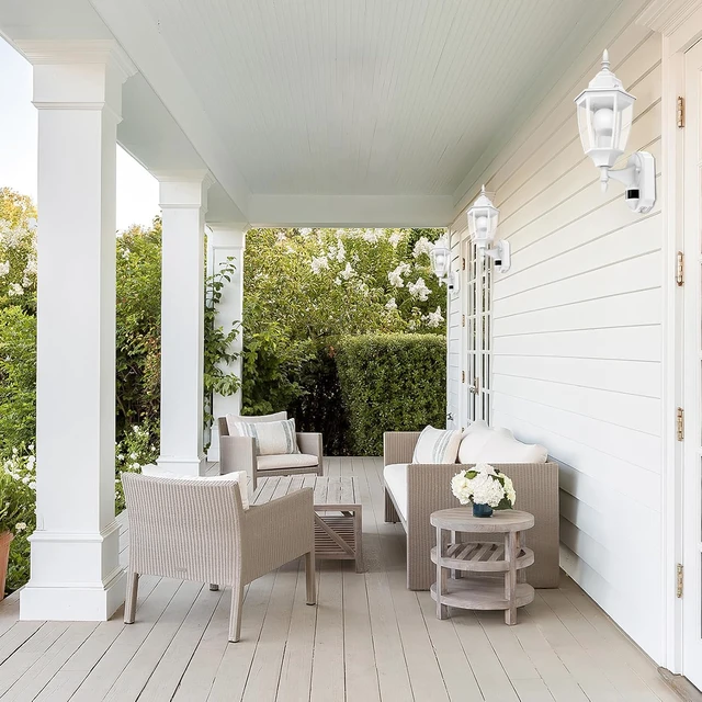 Alt view image 4 of 7 - Lamomo Motion Sensor Outdoor Wall Lights, Outside Porch Lamps, White