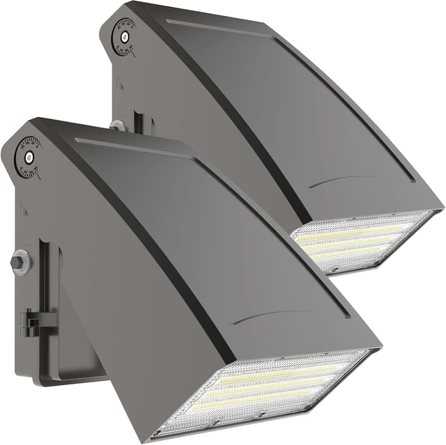 Main image of HYPERLITE LED Wall Pack Light: 40W 5200lm ETL Listed Full Cut Off Wall Pack Led Exterior Light with Photocell - 2PCS Adjustable Residential Led Security Lights Flood Light for Garage Yard Shop Doorway