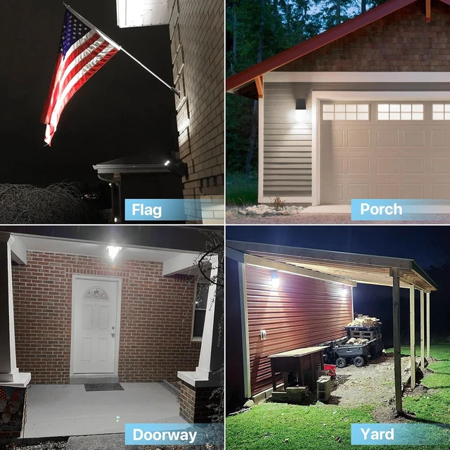 Alt view image 6 of 7 - HYPERLITE LED Wall Pack Light: 40W 5200lm ETL Listed Full Cut Off Wall Pack Led Exterior Light with Photocell - 2PCS Adjustable Residential Led Security Lights Flood Light for Garage Yard Shop Doorway