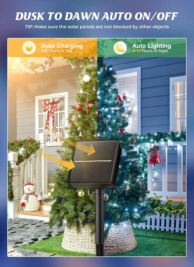 Alt view image 2 of 7 - Brightown 2 Pack Solar String Lights Outdoor Waterproof, 80 FT 200 LED