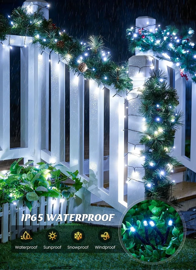 Alt view image 4 of 7 - Brightown 2 Pack Solar String Lights Outdoor Waterproof, 80 FT 200 LED