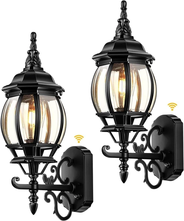 Main image of VIANIS Black Outdoor Light Fixture, 2 Pack Exterior Sconces Wall Lighting