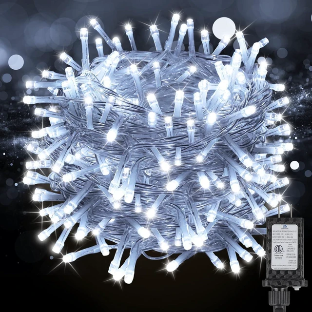 Main image of 196 FT 600LED Christmas Lights Plug in,Waterproof Fairy Lights with Timer/8 Modes, Christmas Tree Lights Lighting Outdoor Indoor Garden Party Wedding Christmas Tree Decoration(Cool White)