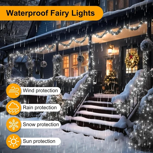 Alt view image 2 of 7 - 196 FT 600LED Christmas Lights Plug in,Waterproof Fairy Lights with Timer/8 Modes, Christmas Tree Lights Lighting Outdoor Indoor Garden Party Wedding Christmas Tree Decoration(Cool White)