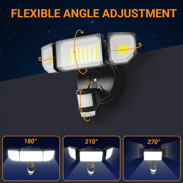Alt view image 6 of 7 - Abovizo 85W LED Motion Sensor Outdoor Lights with Night Light, Dusk to Dawn