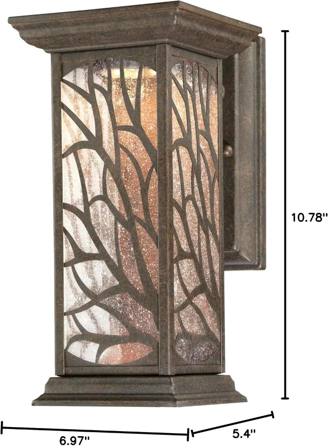 Alt view image 4 of 5 - Westinghouse Lighting 6312000 Glenwillow One-Light LED, Victorian Bronze Finish with Clear Seeded Glass Outdoor Wall Fixture, 1 Pack