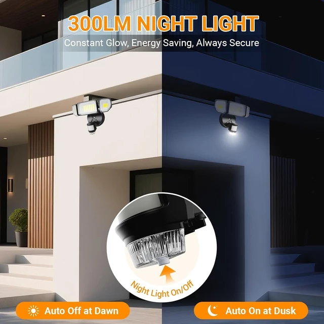 Alt view image 4 of 7 - Abovizo 85W LED Motion Sensor Outdoor Lights with Night Light, Dusk to Dawn