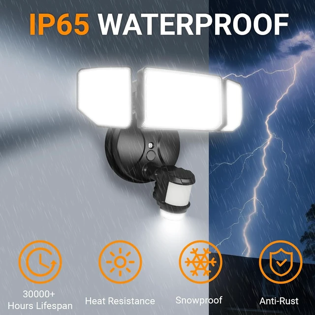 Alt view image 5 of 7 - Abovizo 85W LED Motion Sensor Outdoor Lights with Night Light, Dusk to Dawn