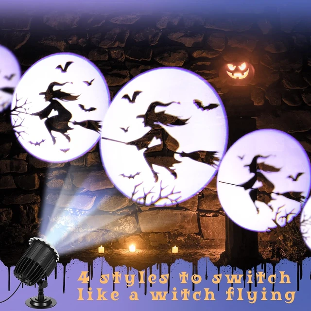 Alt view image 3 of 7 - Halloween Projector Light with LED Film Slides, Witch