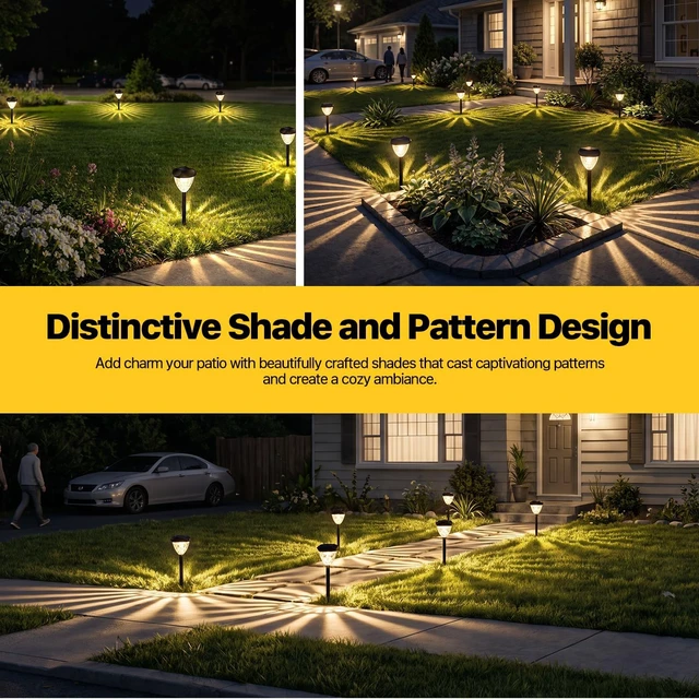 Alt view image 4 of 7 - Ensenior Solar Pathway Lights Outdoor 12 Pack, 3000K LED Garden Yard Lights