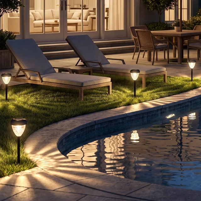 Alt view image 3 of 7 - Ensenior Solar Pathway Lights Outdoor 12 Pack, 3000K LED Garden Yard Lights