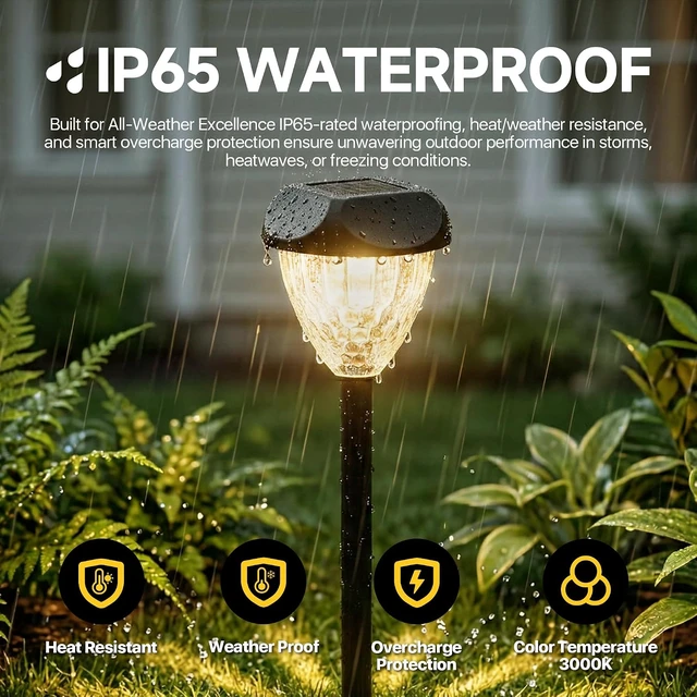Alt view image 6 of 7 - Ensenior Solar Pathway Lights Outdoor 12 Pack, 3000K LED Garden Yard Lights