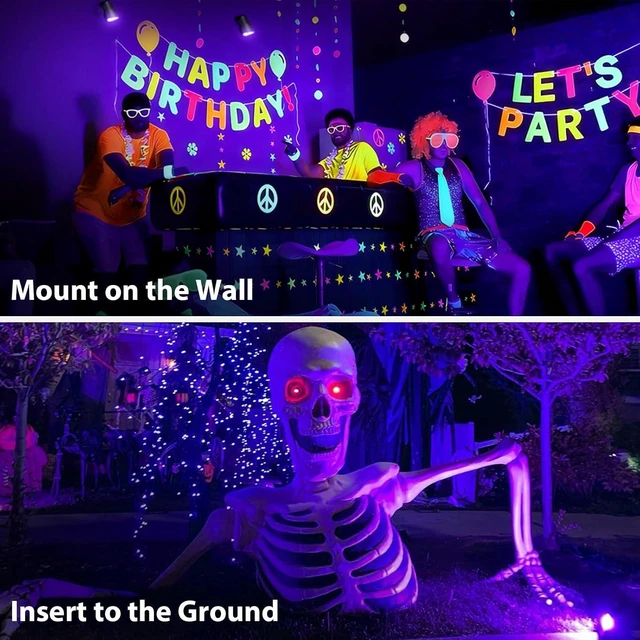 Alt view image 7 of 7 - 12W Halloween Black Light Spotlight Outdoor, UV LED Landscape Spot Lights