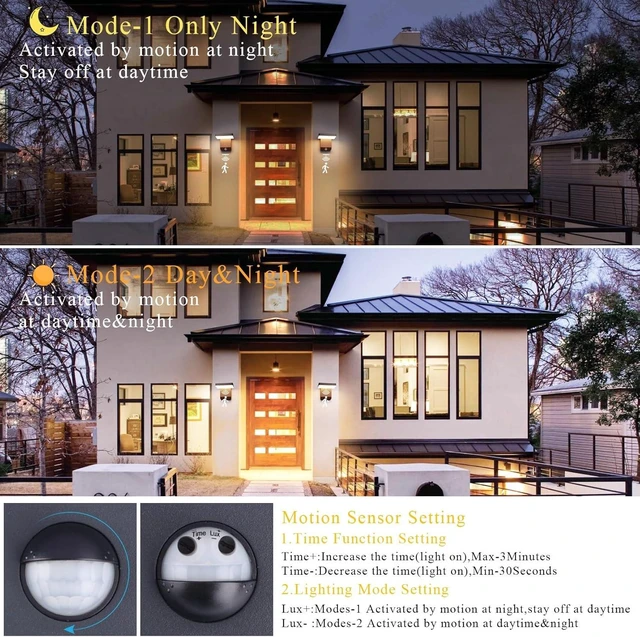 Alt view image 4 of 6 - Motion Sensor Outdoor Wall Light Bronze Exterior Porch Light