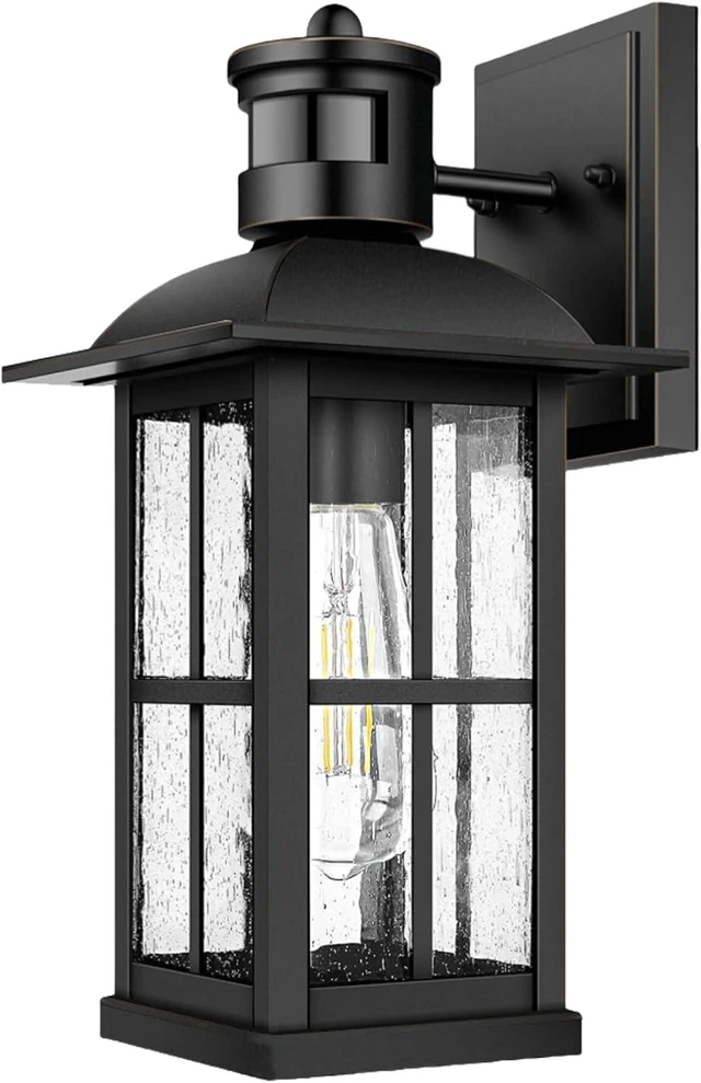 Main image of 15inch Outdoor Wall Light Fixtures,Exterior Waterproof Lanterns,Porch Sconces Wall Mounted Lighting with E26 Sockets & Glass Shades,Modern Matte Black Wall Lamps for Patio Front Door
