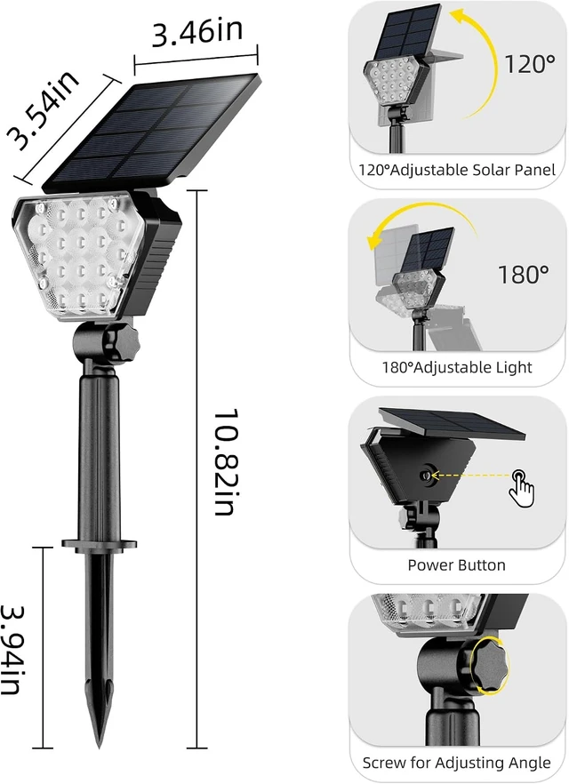 Alt view image 3 of 7 - T-SUN Halloween Solar Spot Lights Outdoor Color Changing Spotlights, 6 Pack
