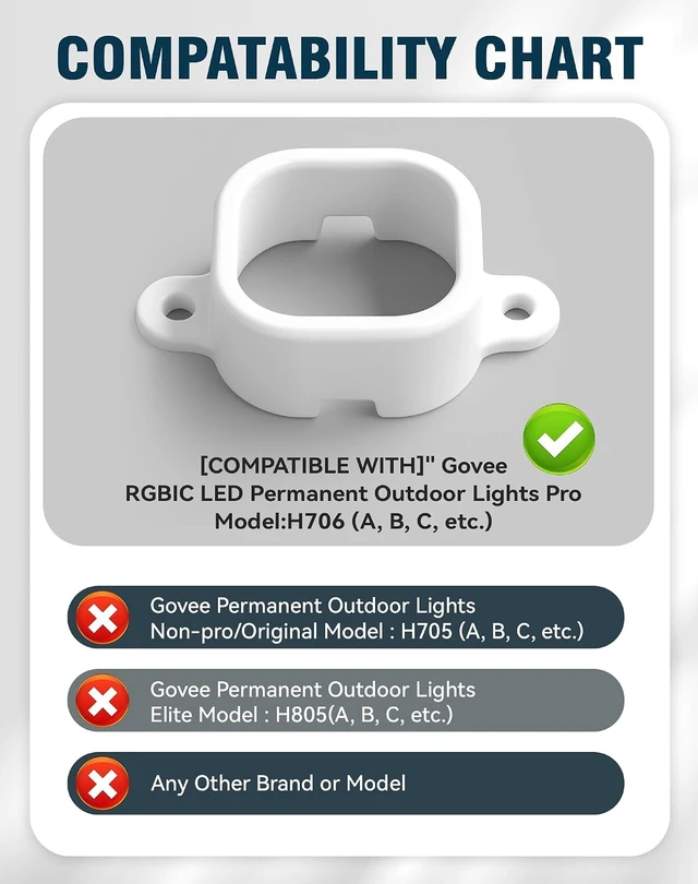 Alt view image 3 of 7 - 125 PCS Mounting Brackets Compatible with Govee PRO H706A H706C