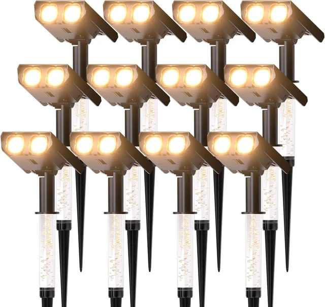Main image of Solar Lights Outdoor with Ambient Light Column&Adjustable Aperture 12 Pack