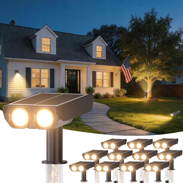Alt view image 2 of 7 - Solar Lights Outdoor with Ambient Light Column&Adjustable Aperture 12 Pack