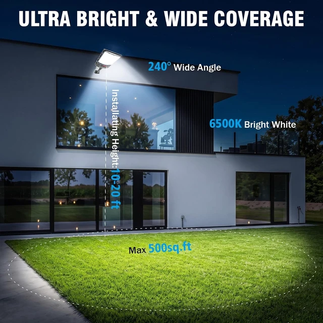 Alt view image 3 of 7 - Solar Street Lights Outdoor Waterproof, Flood Lights with Motion Sensor