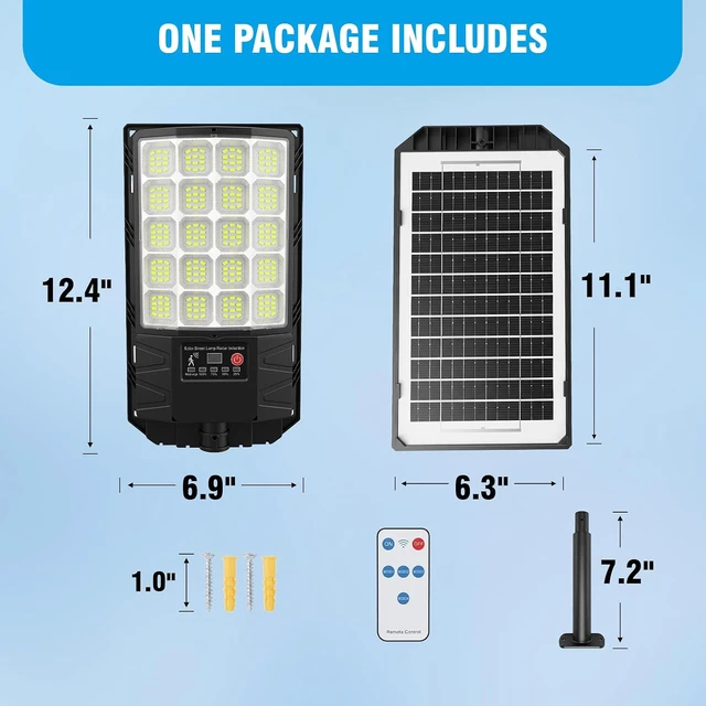 Alt view image 6 of 7 - Solar Street Lights Outdoor Waterproof, Flood Lights with Motion Sensor