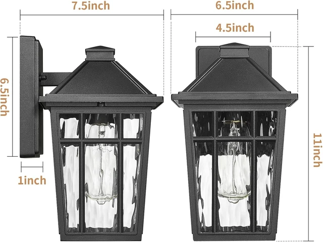 Alt view image 4 of 7 - Darkaway 2pcs Outdoor Wall Lights,11inch Exterior Lighting Fixtures